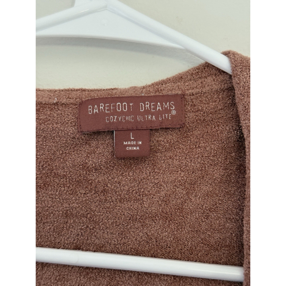 Barefoot Dreams CozyChic Ultra Lite Seashore Hoodie Cardigan sz L classic staple - Picture 3 of 5